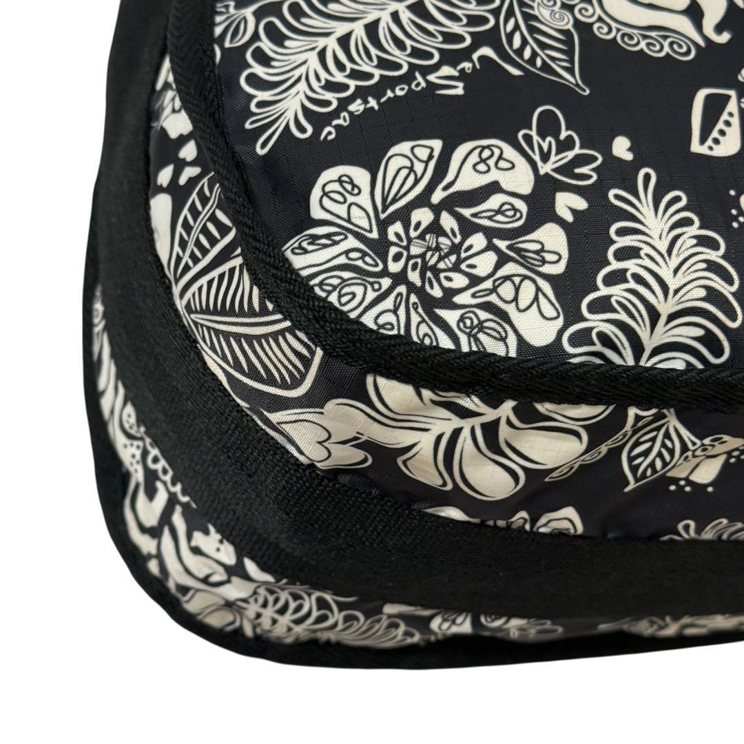 レスポートサック ワンショルダーバッグ ボタニカル柄 モノトーン ナイロン