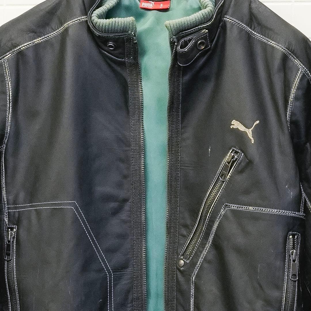 希少⭐️PUMA プーマ レザー ライダース ジャケットメンズ S グレー 古着 希少⭐️PUMA プーマ レザー ライダース ジャケットメンズ S グレー 古着