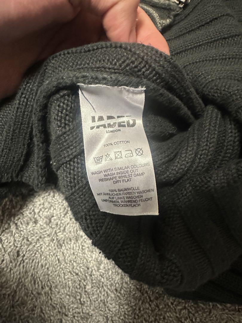 jaded london アシンメトリーダブルジップリブニット
