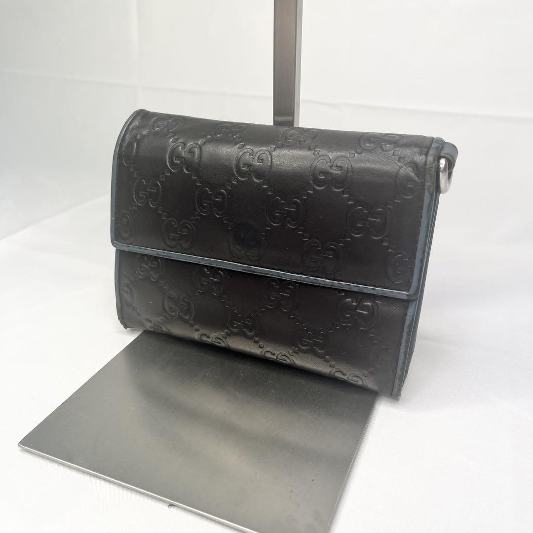 GUCCI グッチ GG モノグラム 三つ折り財布 レザー ブラウン 茶
