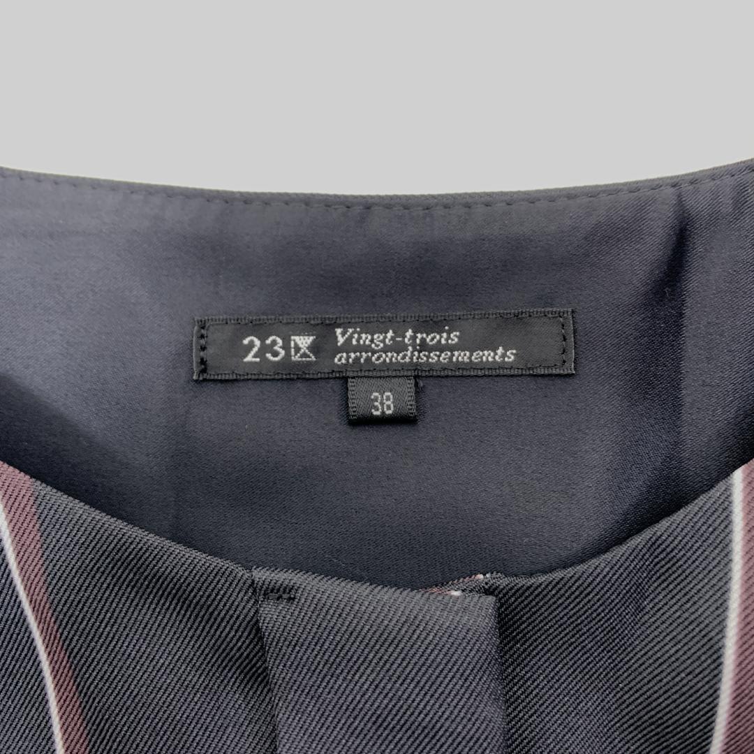 LA6386 23区 長袖シャツワンピース グレー ポリエステル 38