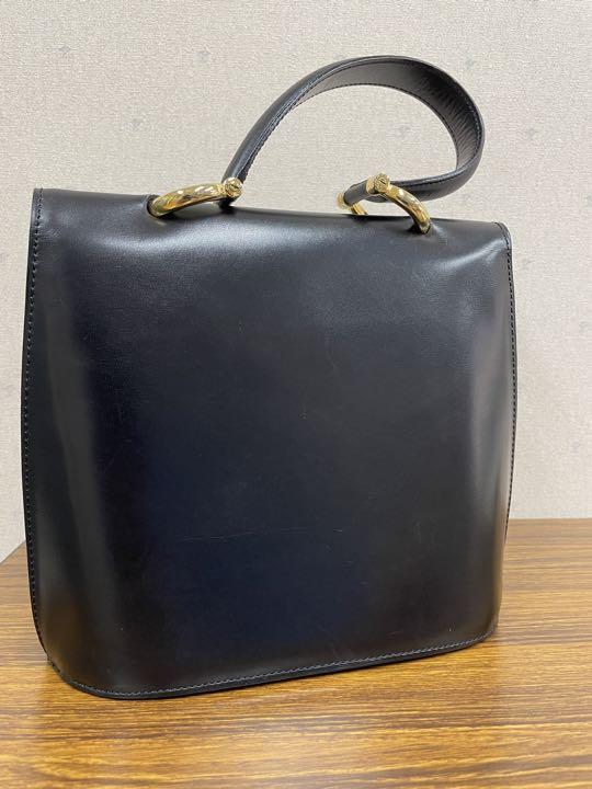 定番人気 セリーヌ ハンドバッグ レザー ブラック KrxYc-m92231942614 ヴィンテージ ダブルフラップ 在庫NEW