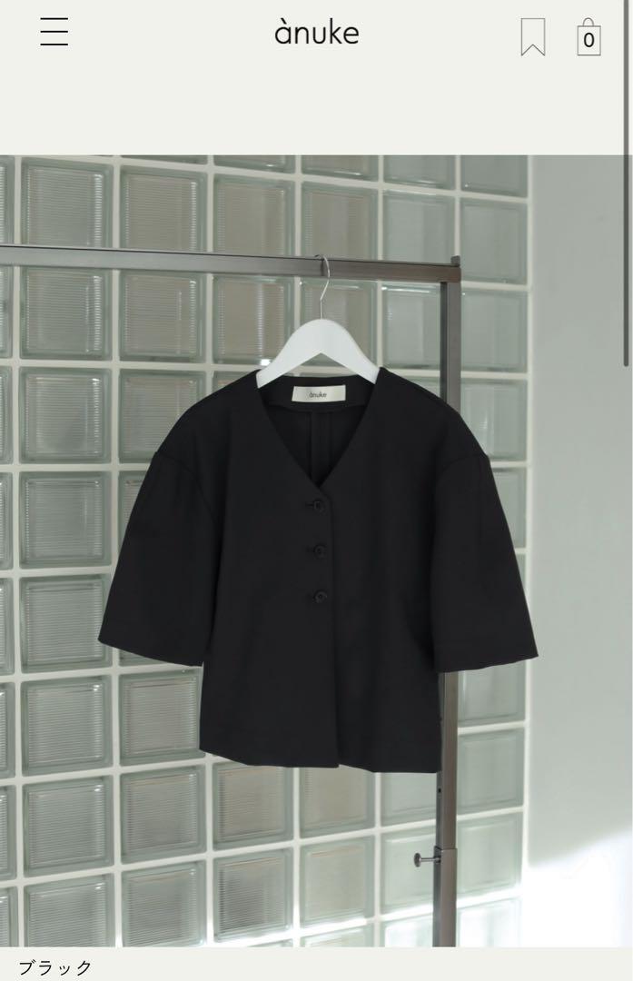 アンヌーク　Vneck Compact Shirts ブラック アンヌークanuke☆Vneck Compact Shirts、ブラック