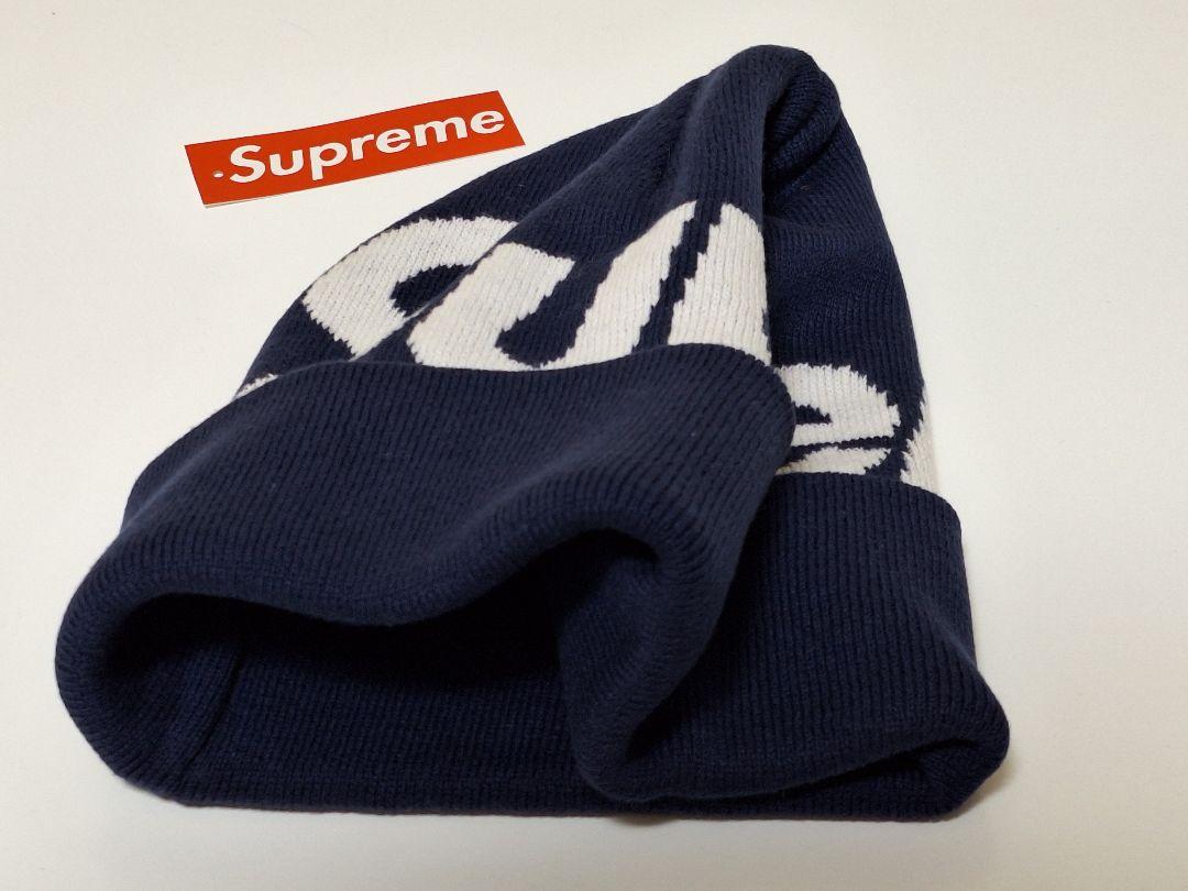 【新品・未着】Supreme　Big　Logo　Beanie　Navy／Free