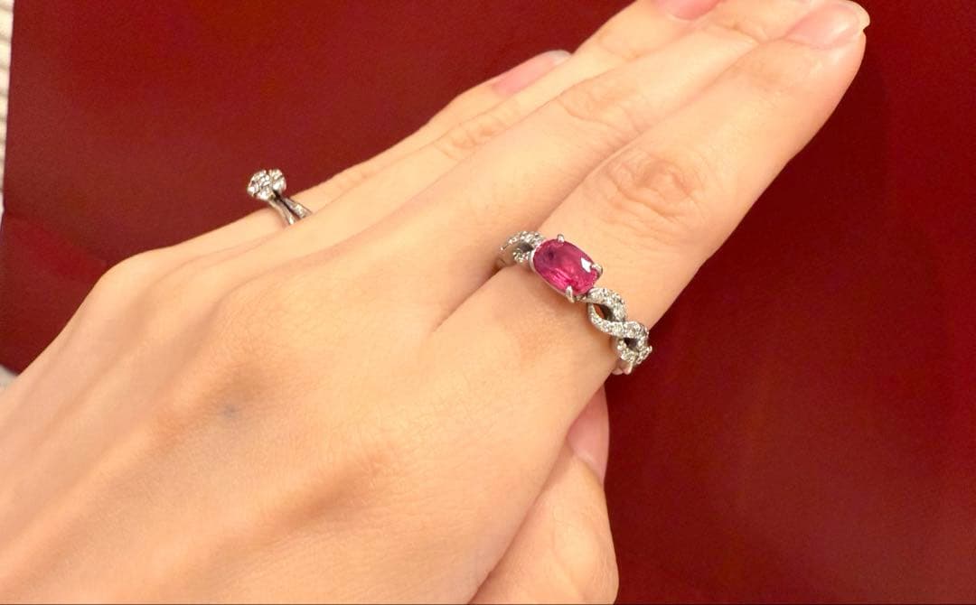 パパラチアサファイア 天然サファイア ノーヒート pt900リング