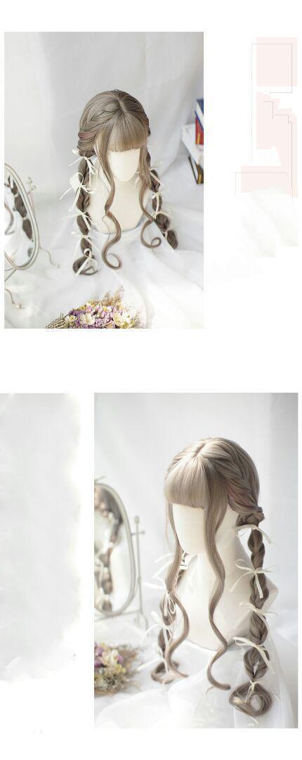 W59 Lolita かつら 原宿 コスプレロングカール ウィッグ+ネット
