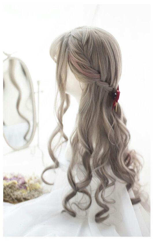 W59 Lolita かつら 原宿 コスプレロングカール ウィッグ+ネット