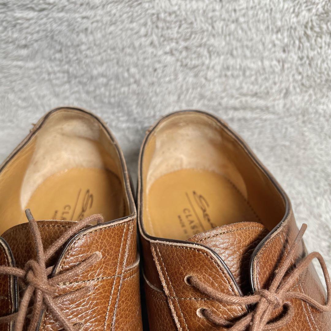 santoni サントーニ　ブラウンレザー ドレスシューズ サイズ8 シボ革