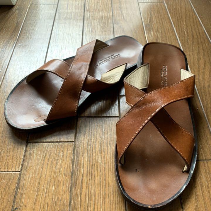 美品　ドルガバ　サンダル 7 メンズ　本革　ブラウン　再値下げ