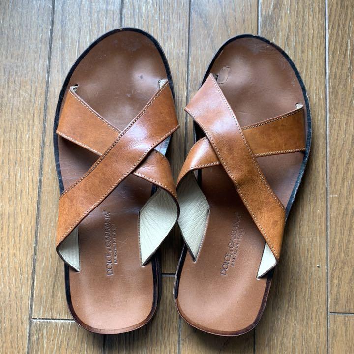 美品　ドルガバ　サンダル 7 メンズ　本革　ブラウン　再値下げ