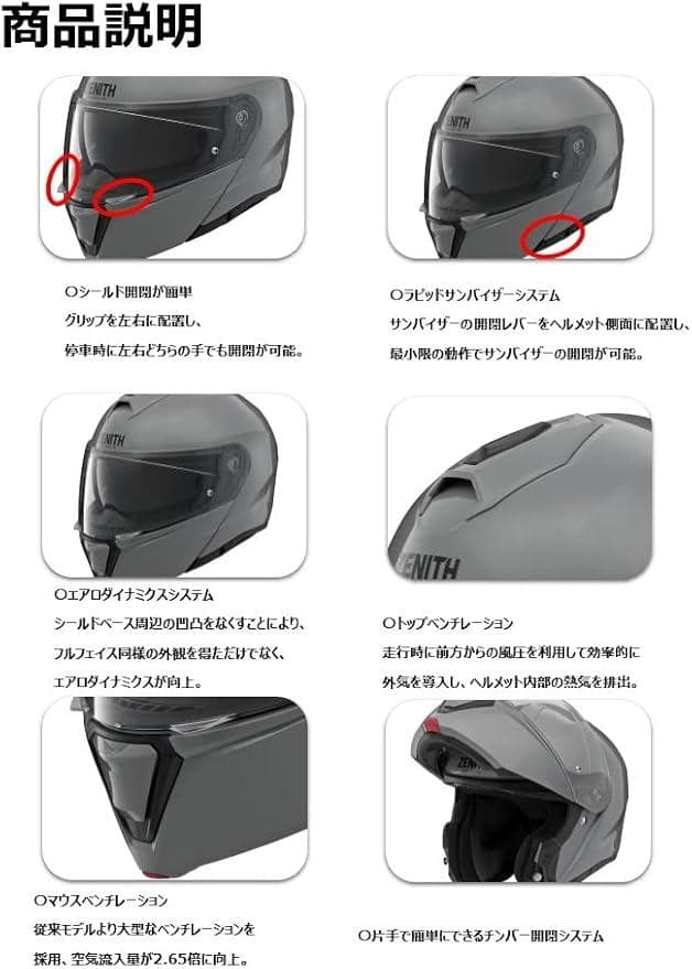 ZENITH フルフェイスヘルメット マットブラック