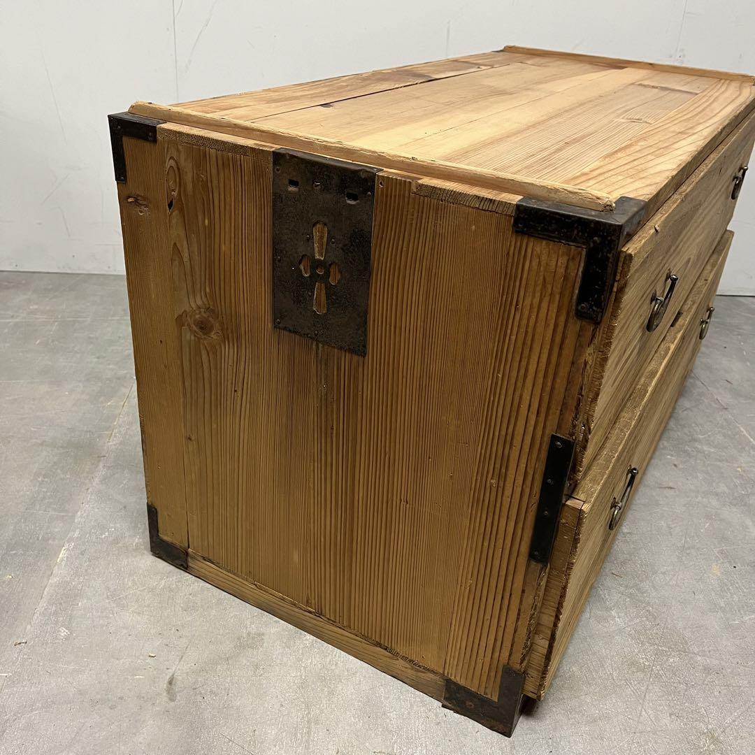 専用 箪笥 チェスト テレビ台 無垢材 ローボード 無塗装 昭和レトロ