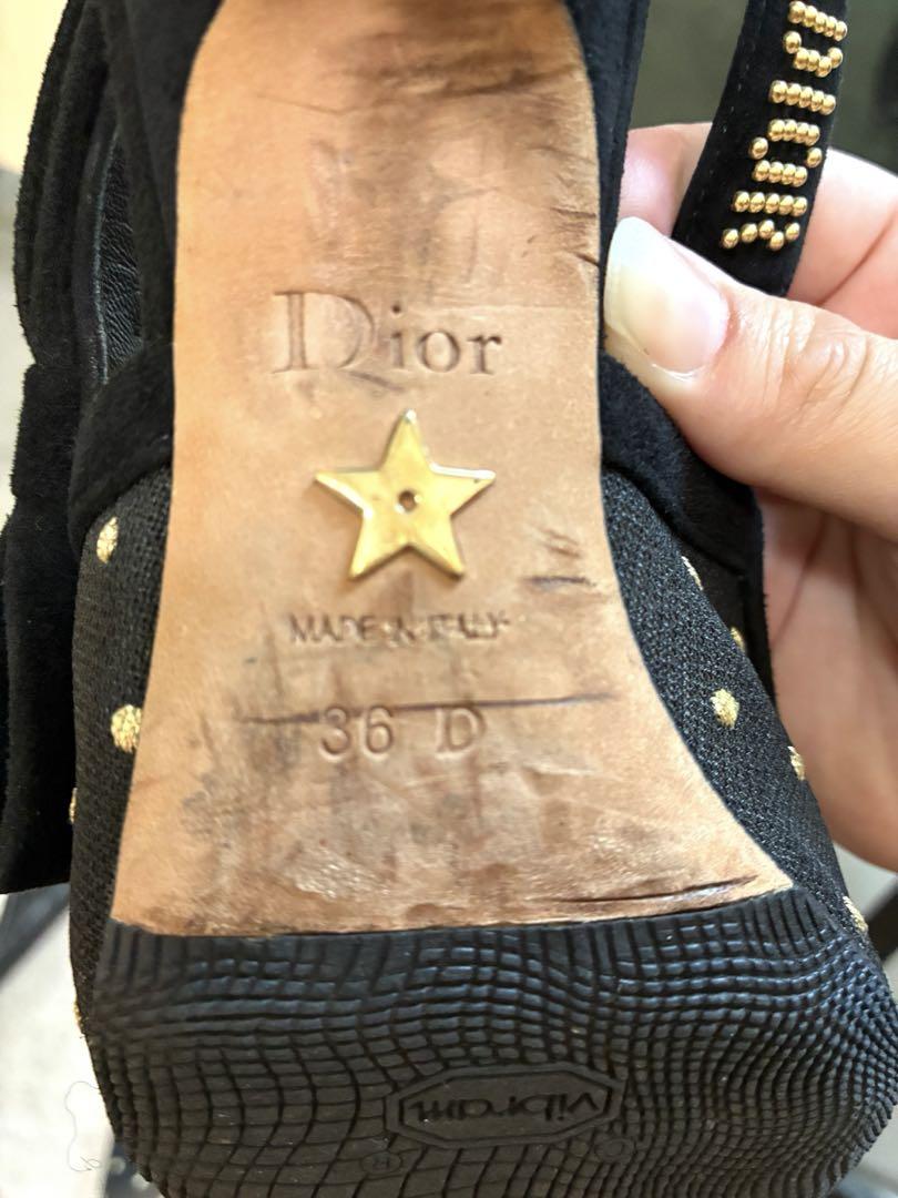 ディオールDIORスリングバックパンプスドット柄