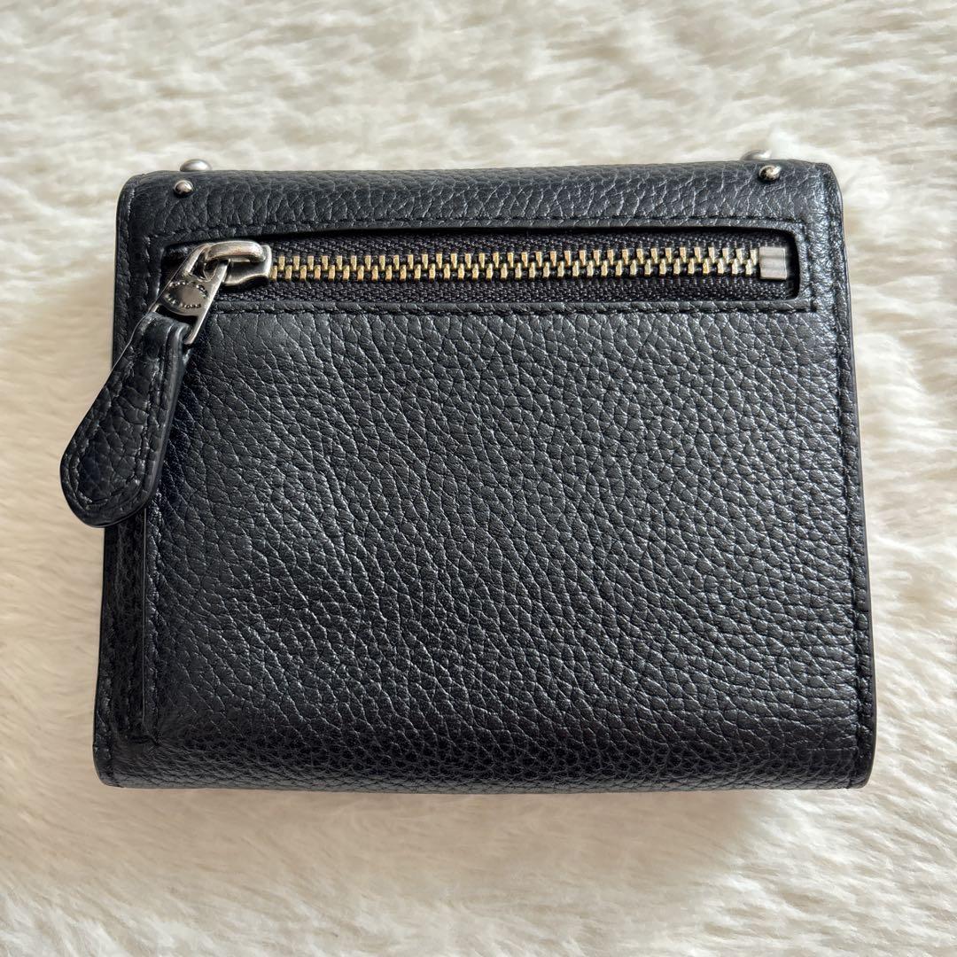 COACH ブラック スタッズ 三つ折り財布 COACH コーチ 三つ折財布 スタッズ ブラック - メルカリ
