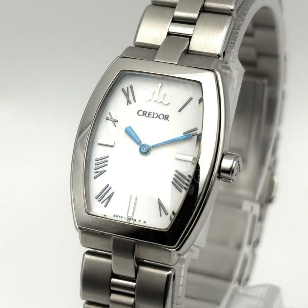 CREDOR AQUA クォーツ 青針 トノー 腕時計 レディース