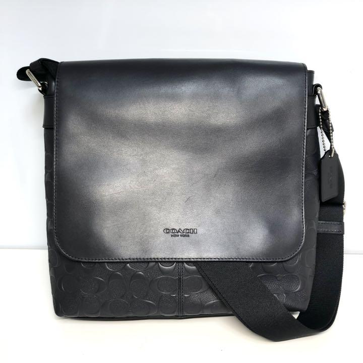 美品 COACH コーチ ショルダーバッグ シグネチャー グレー F28577