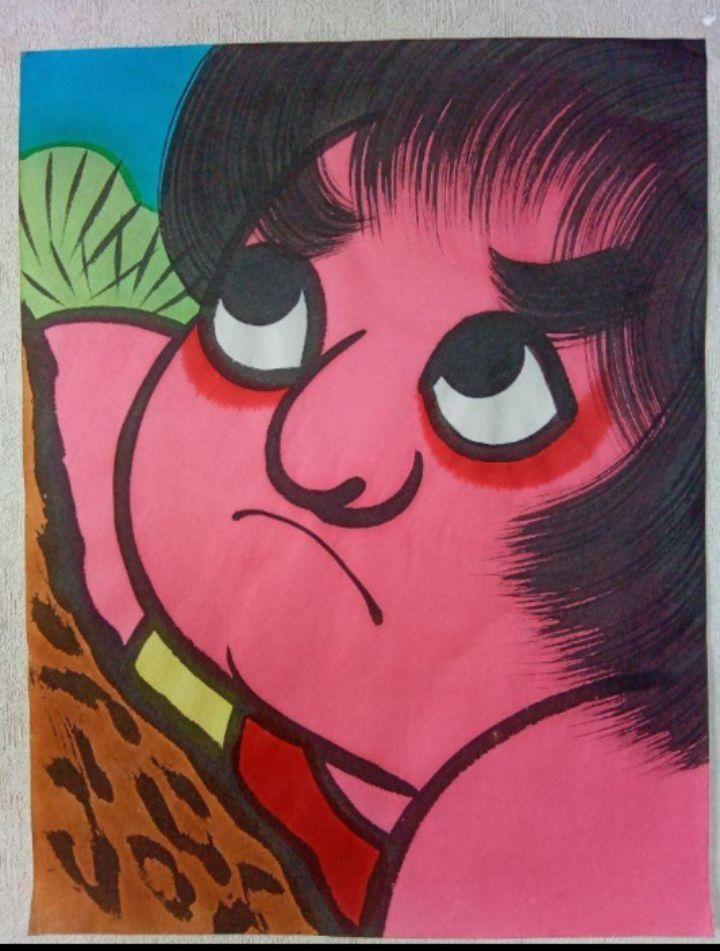 金太郎 凧絵 5枚 宇山博明先生肉筆画 青森県南部金太郎凧絵