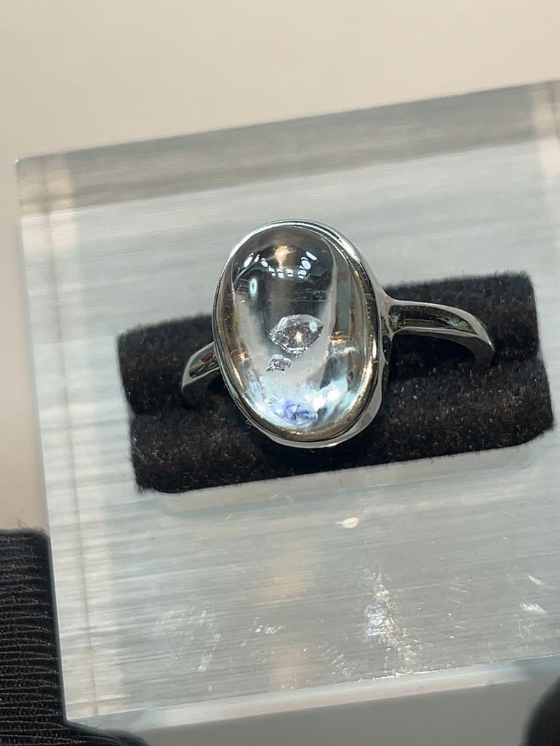 天然石　アクセサリーリング　フローライトインクォーツ　S925 高品質 フローライトインクォーツsilver925カボションリング - メルカリ