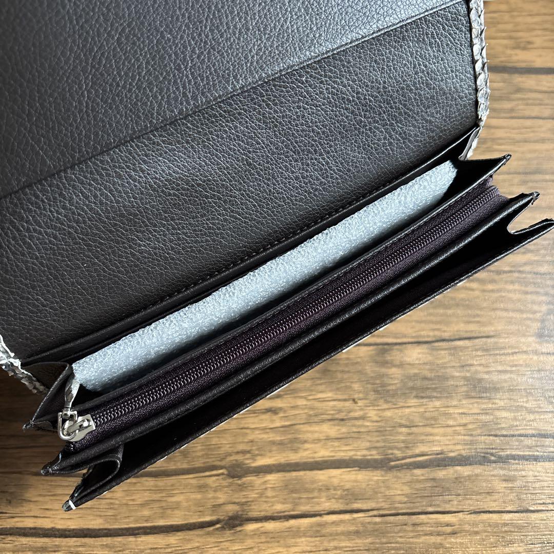 新品 パイソンレザー長財布 ナチュラル