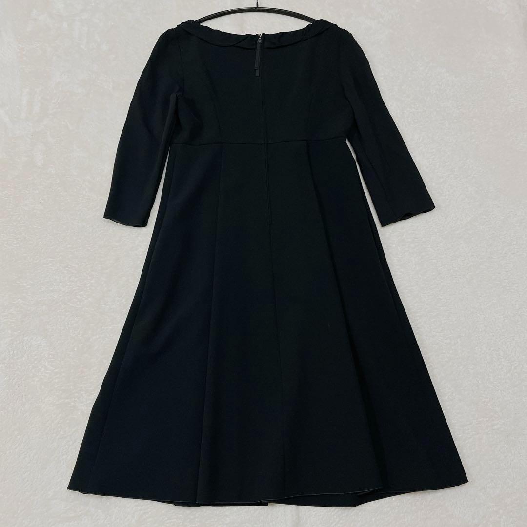 美品◆FOXEY シフォントリムワンピース　38 ブラック