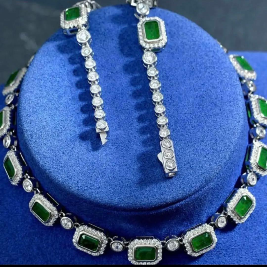 人気の ラボ エメラルド sonaダイヤ ネックレス ○最大50%OFF