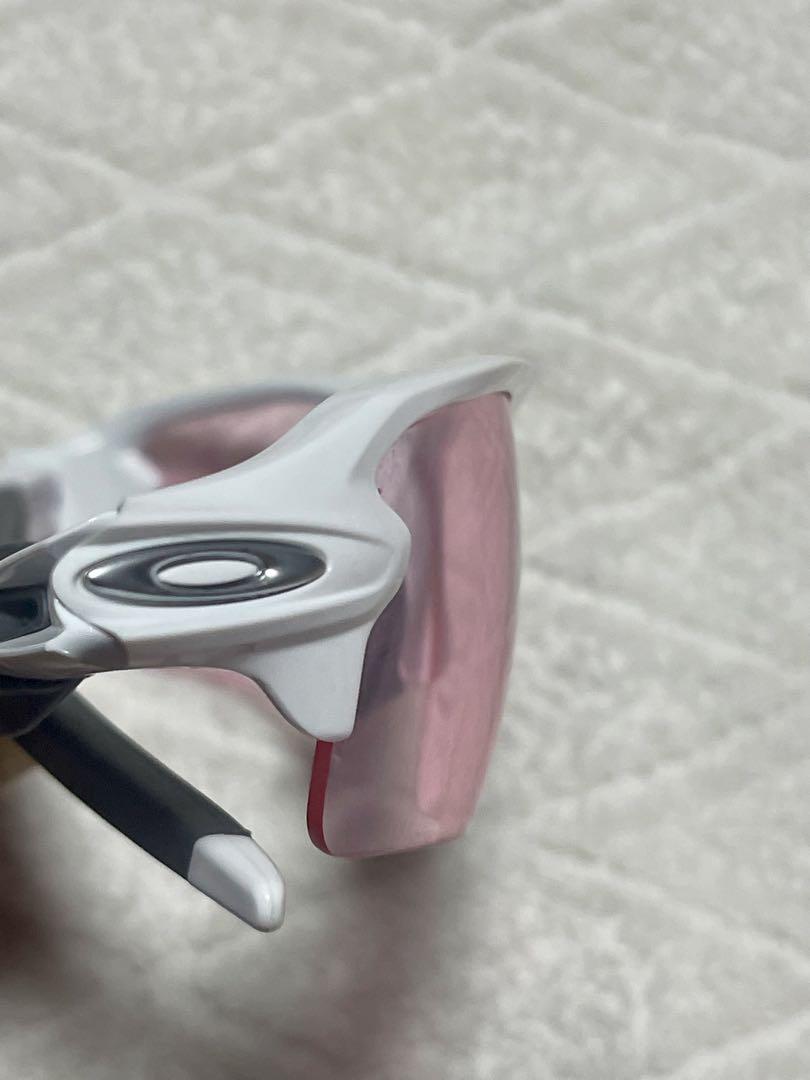 Oakley スポーツ用メガネ ホワイトフレーム ピンクレンズ