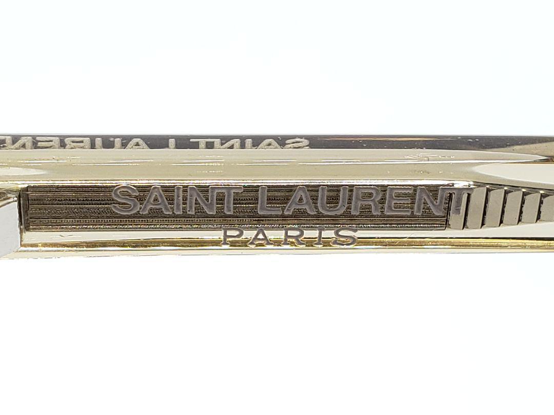 SAINT LAURENT PARIS 度なし伊達メガネ クリアサングラス 黄色