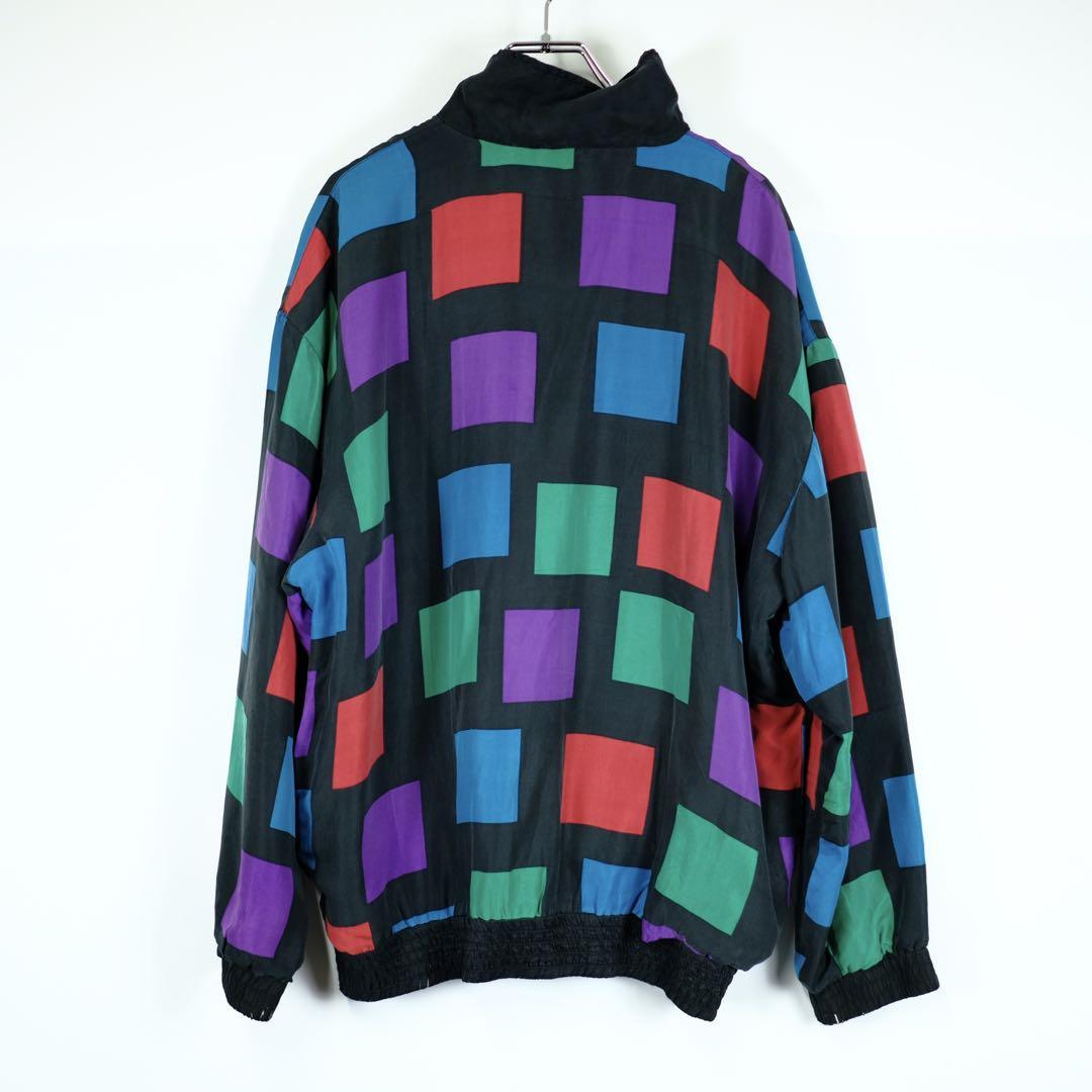 1980s ビンテージ　カラフルデザイン　ナイロンブルゾン　ジャージ　ジャケット