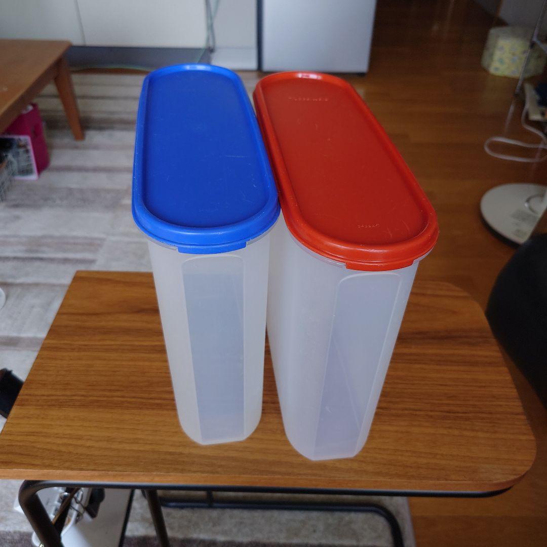 Tupperware 青 赤 保存容器 2個セット