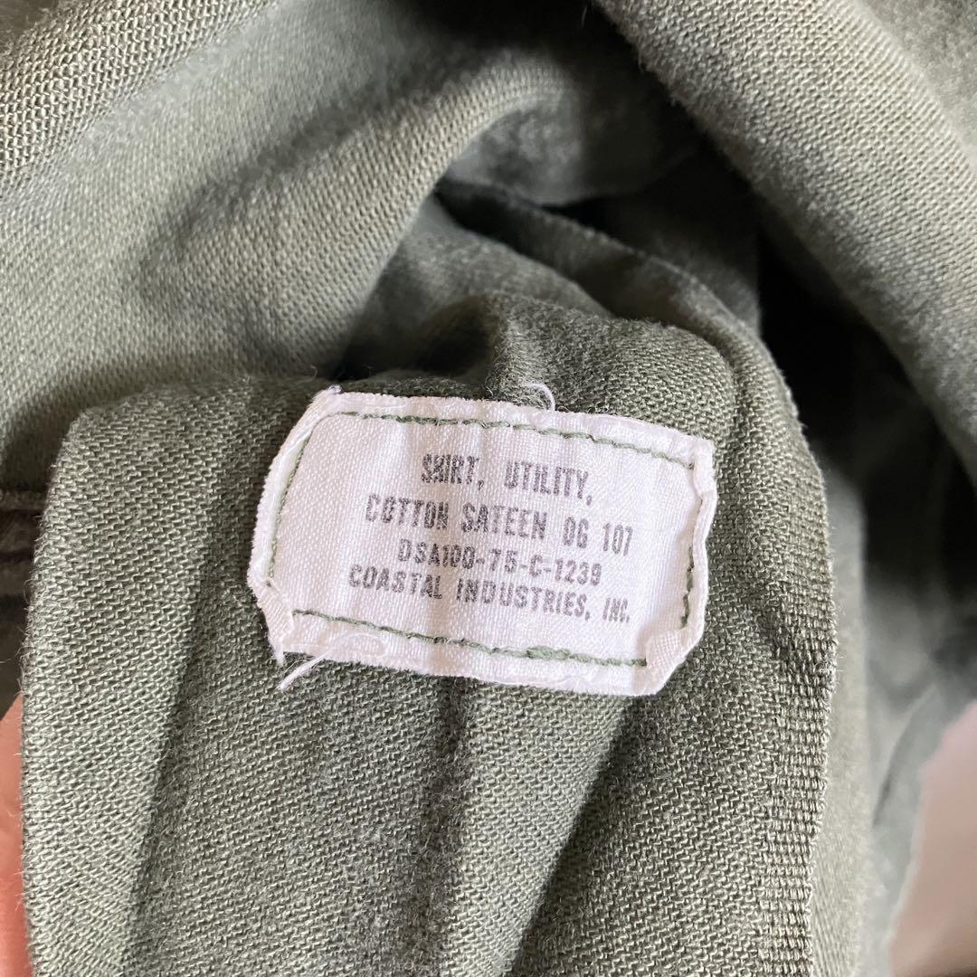 70S US ARMY OG-107 ミリタリーシャツ 14 1/2