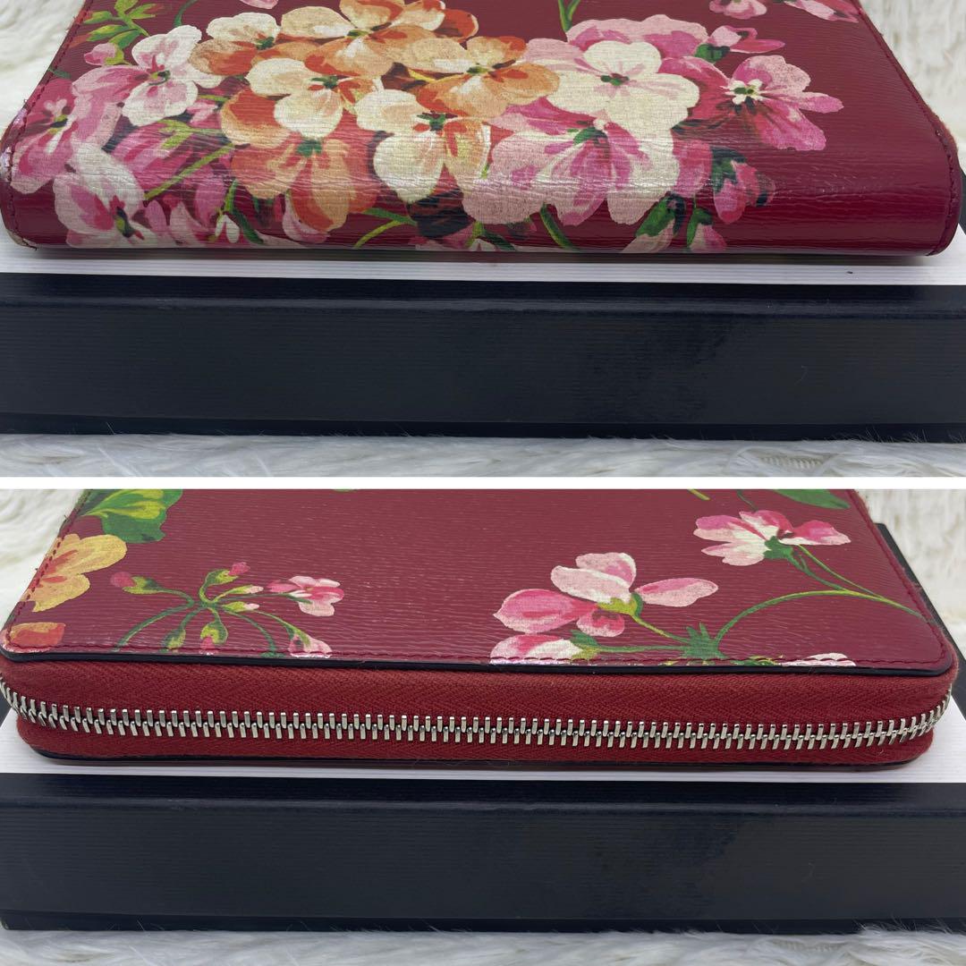希少/美品 GUCCI 長財布 ブルームス 花柄 レッド レディース