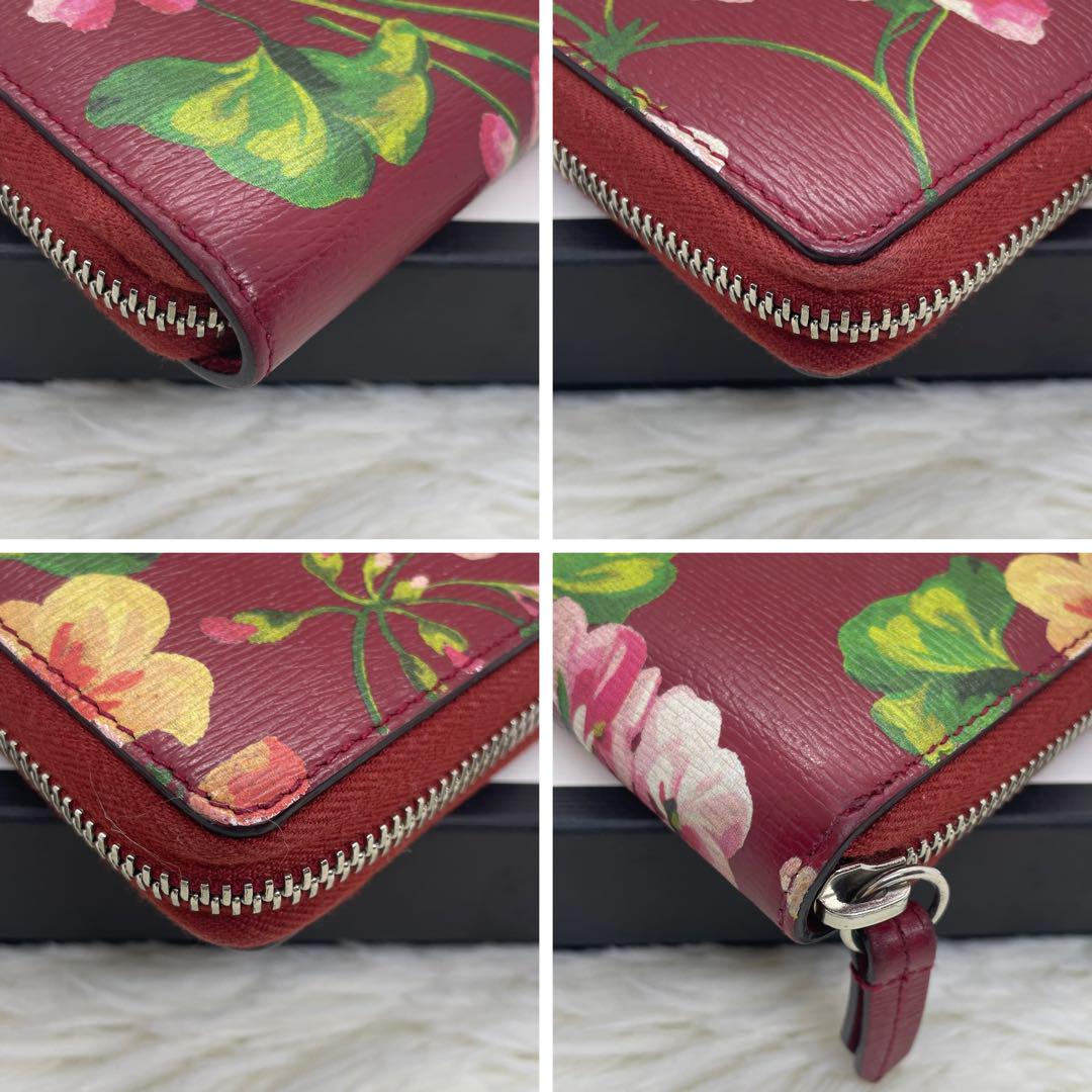 希少/美品 GUCCI 長財布 ブルームス 花柄 レッド