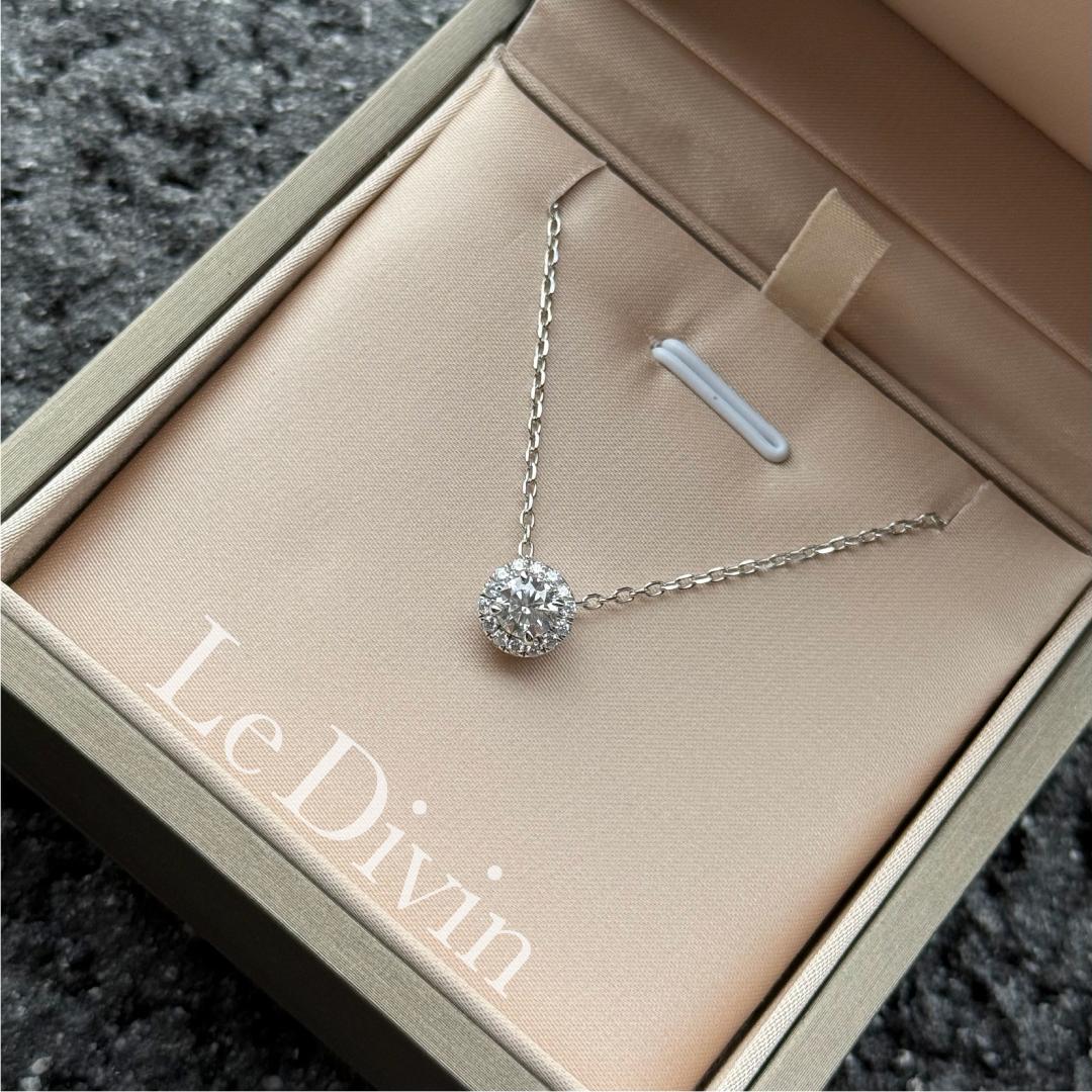 0.64ct モアサナイト ヘイローネックレス s925プラチナ加工 金アレ対応