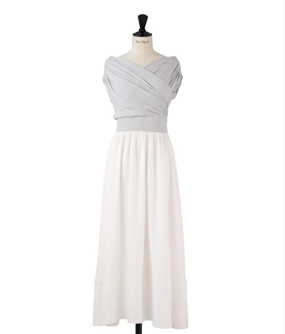 ワンピース Gathered Bicolor Dress