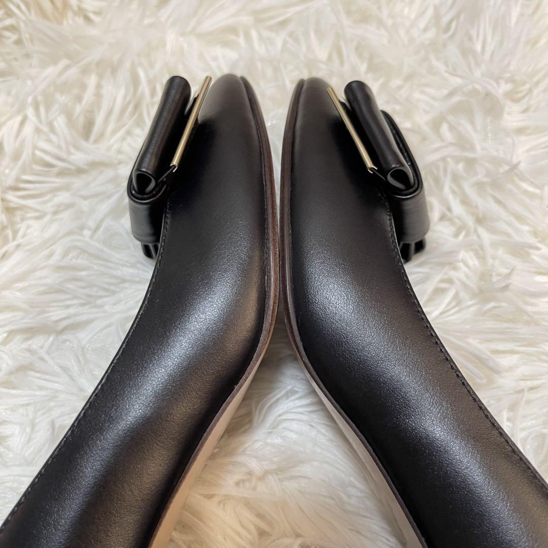 美品⭐︎ DIANA ダイアナ ブラック 21.5 パンプス レザー リボン