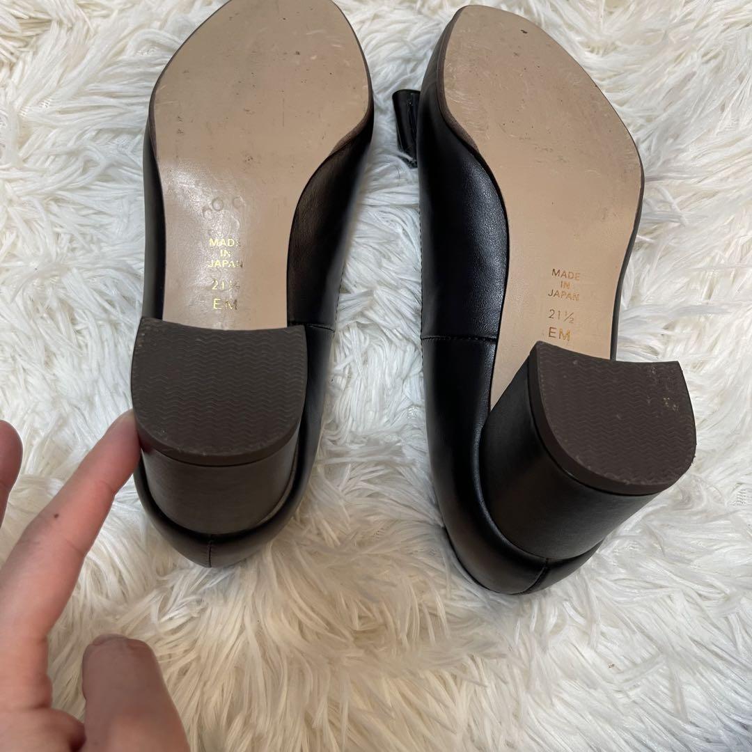 美品⭐︎ DIANA ダイアナ ブラック 21.5 パンプス レザー リボン