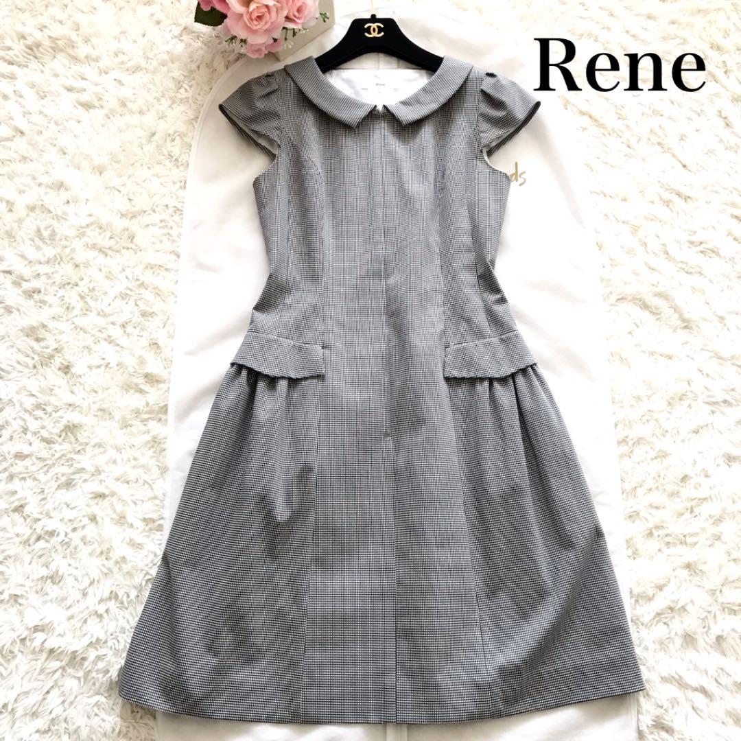 予約中!】 Rene ♡ ギンガムチェック お襟付きジップアップワンピース