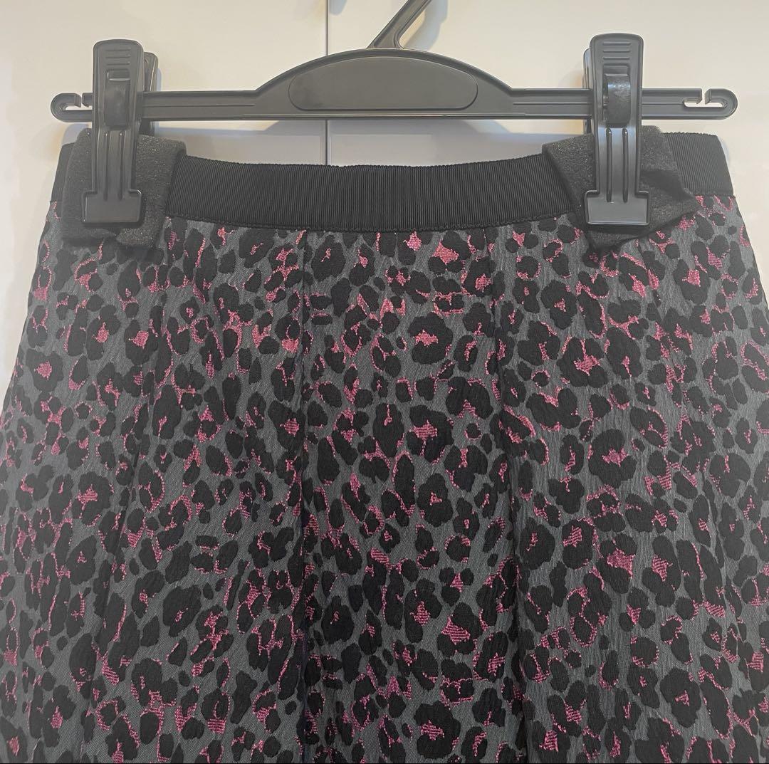 ANAYI レオパードラメジャガードタックスカート