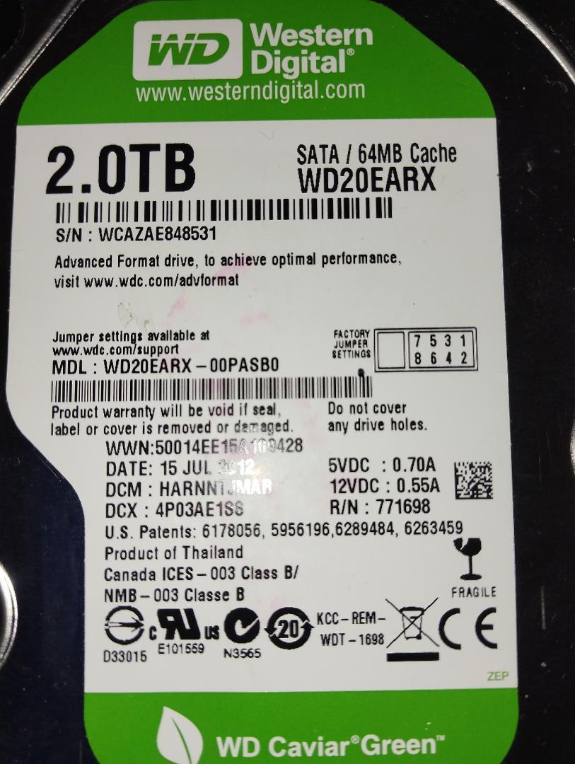 HDD 2TB２個
