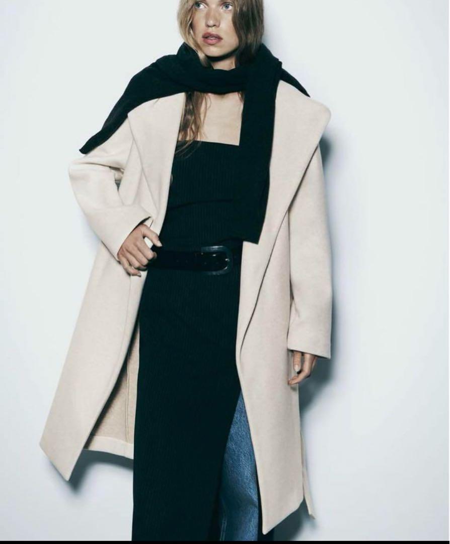【本日特価】 ZARA フーデッドソフトコート 未使用タグ付き ジャケット・アウター