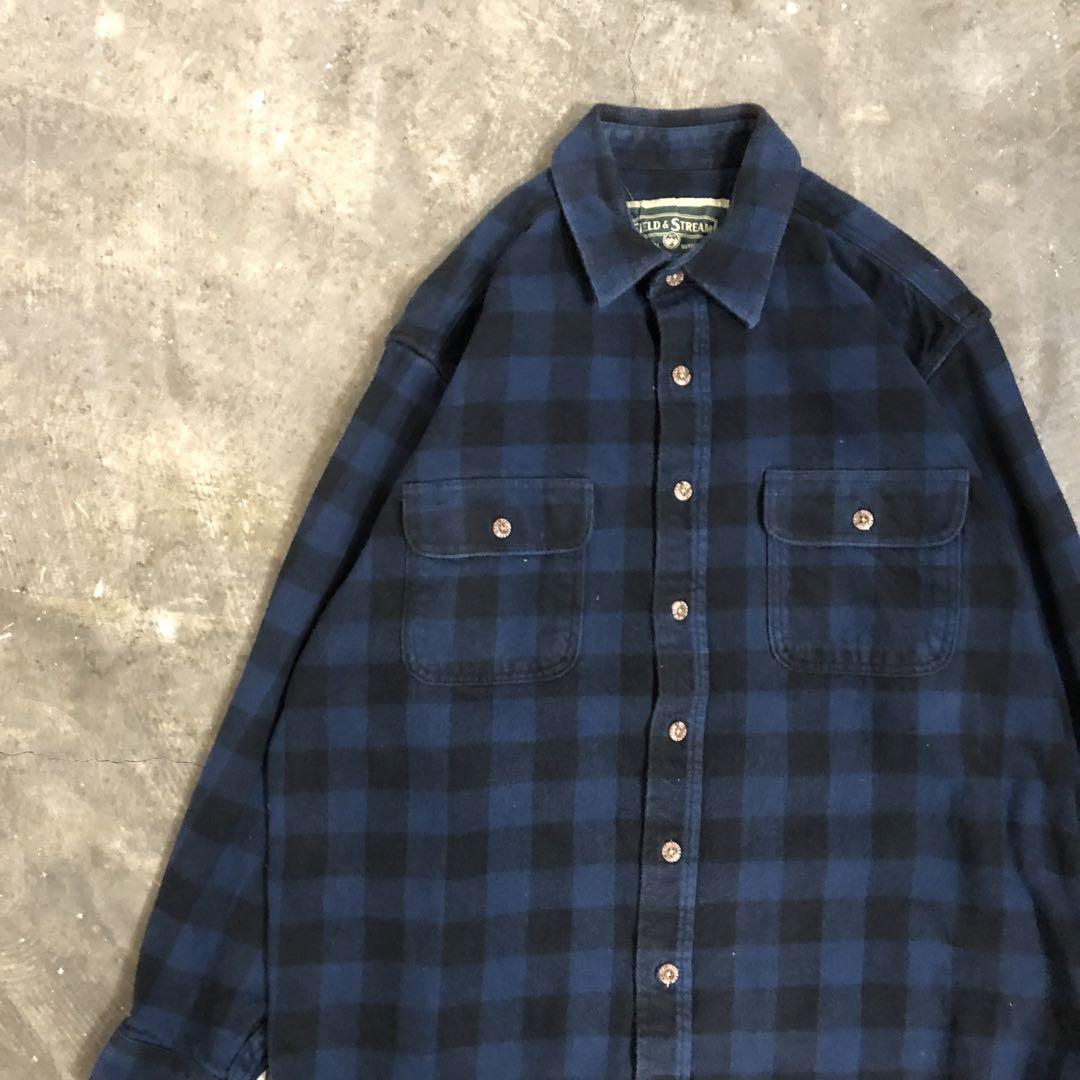 T4111 FIELD&STREAM ネルシャツ　厚手　オーバーサイズ　古着