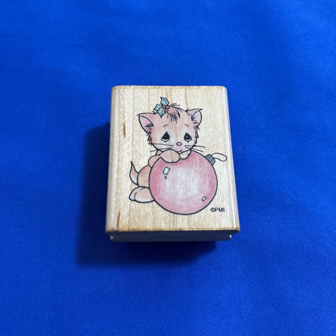 プレシャスモーメント プレシャスモーメンツスタンプ木製ラバー猫はんこ