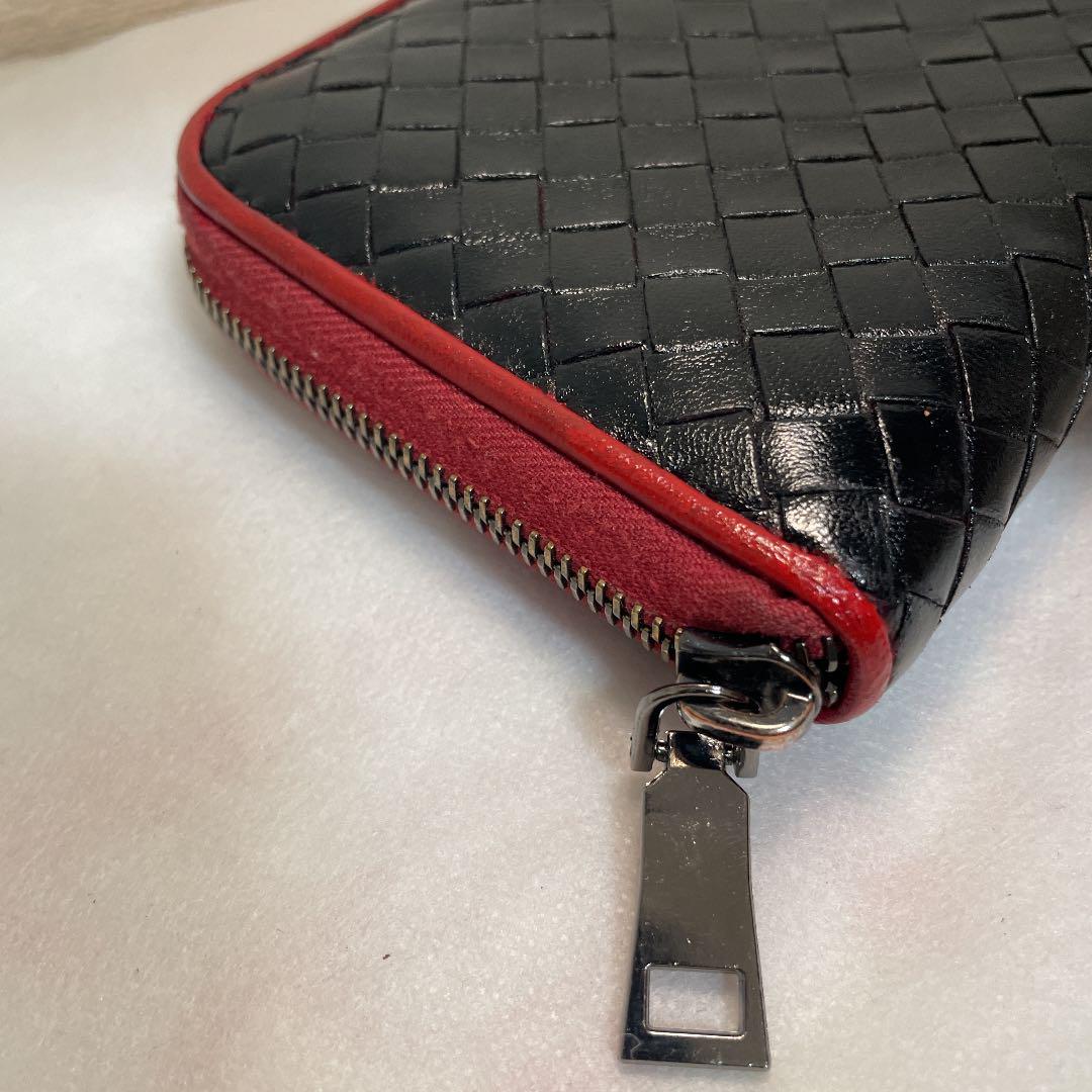 格安SALE ボッティガヴェネタイントレチャート 正規品 USED 2oX18-m92309067589 ラウンドファスナー長財布 大得価セール