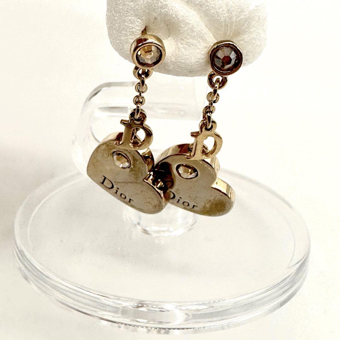 【超美品】クリスチャンディオール Dior ピアス ロゴメタル ハート＆スター 美品☆Christian Dior☆クリスチャンディオール ロゴ ハート