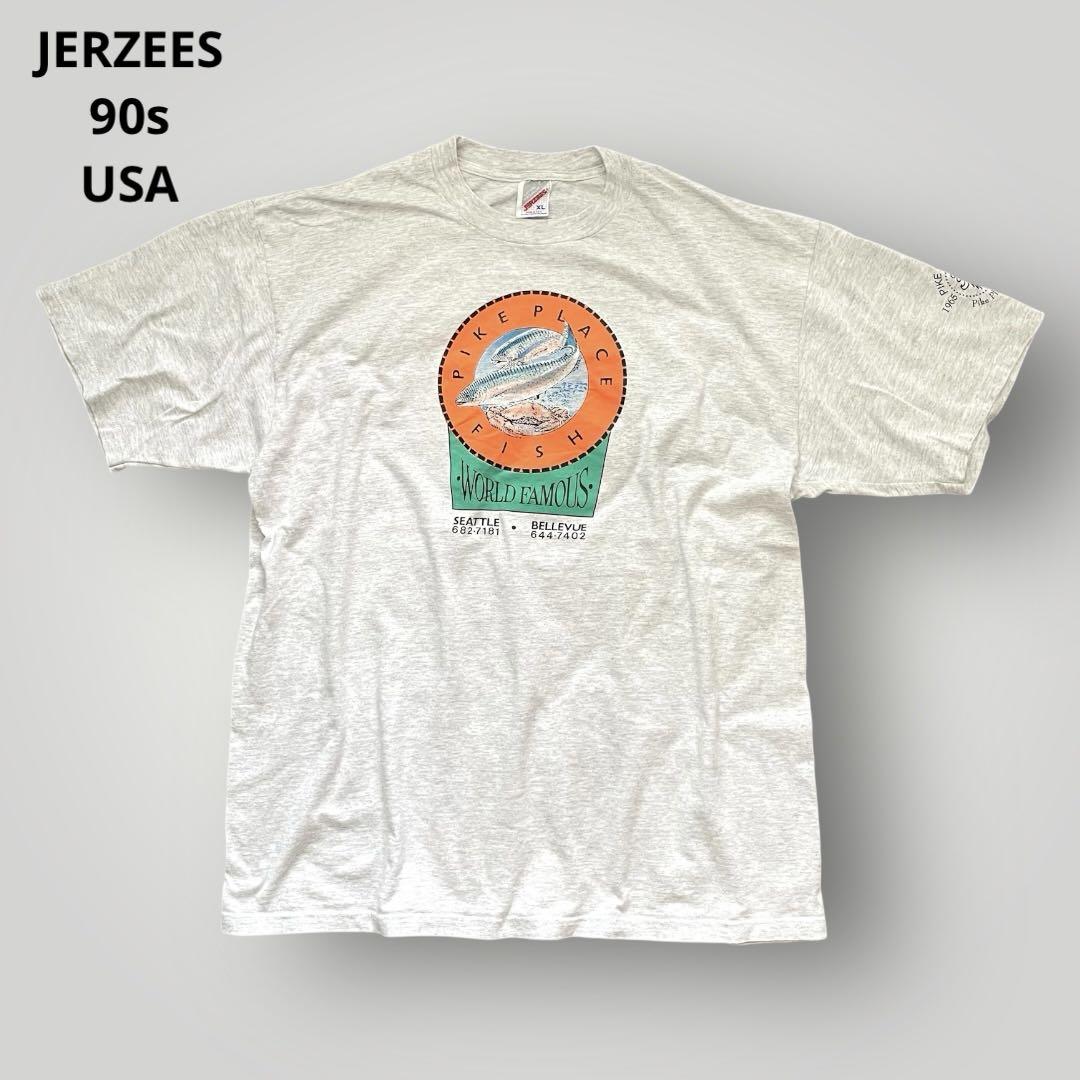 USA製 90s JERZEES フィッシング 魚 アウトドア Tシャツ XL