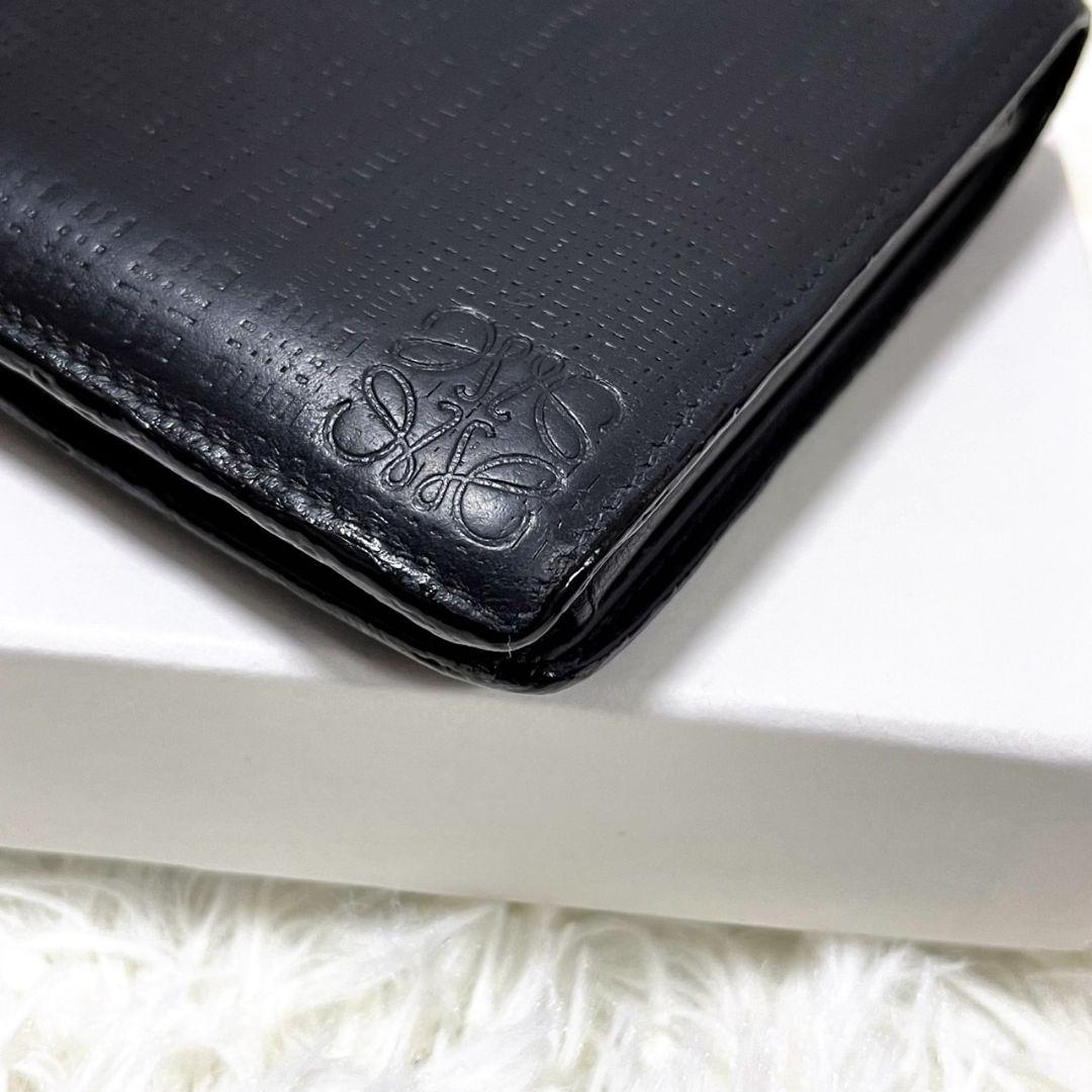 専用【美品】ロエベ 折り財布 アナグラム リネン レザー 保存箱
