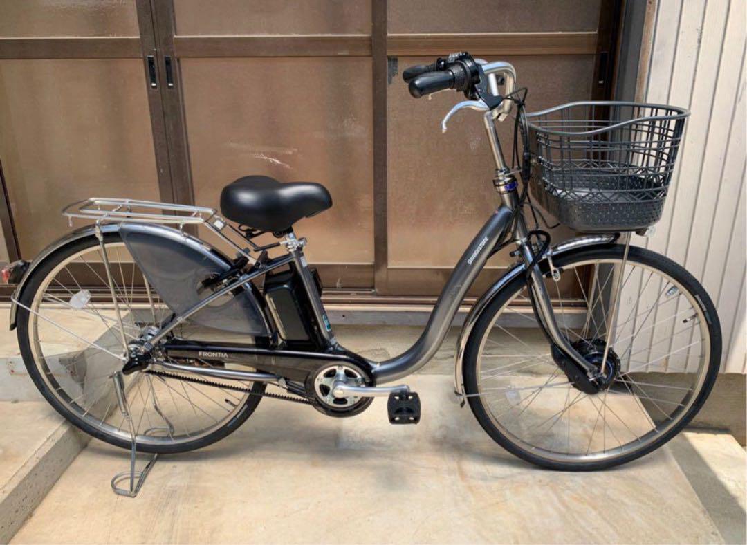 高級素材使用ブランド 電動自転車 シルバー 26インチ フロンティア ブリヂストン №6954 自転車本体