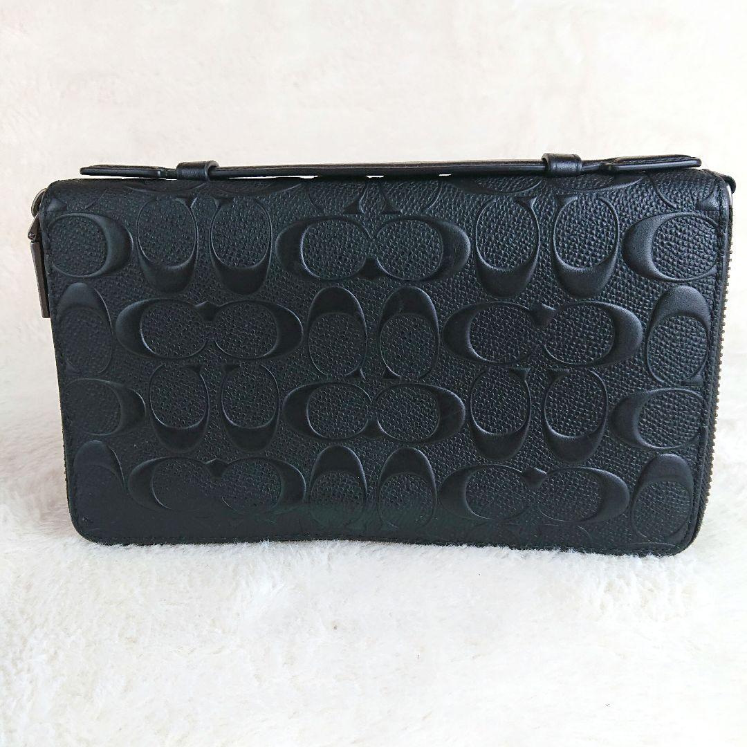 【極美品】COACH コーチ 長財布 オーガナイザー ラウンドファスナー 黒 COACH コーチ ラウンドファスナー長財布 オーガナイザー