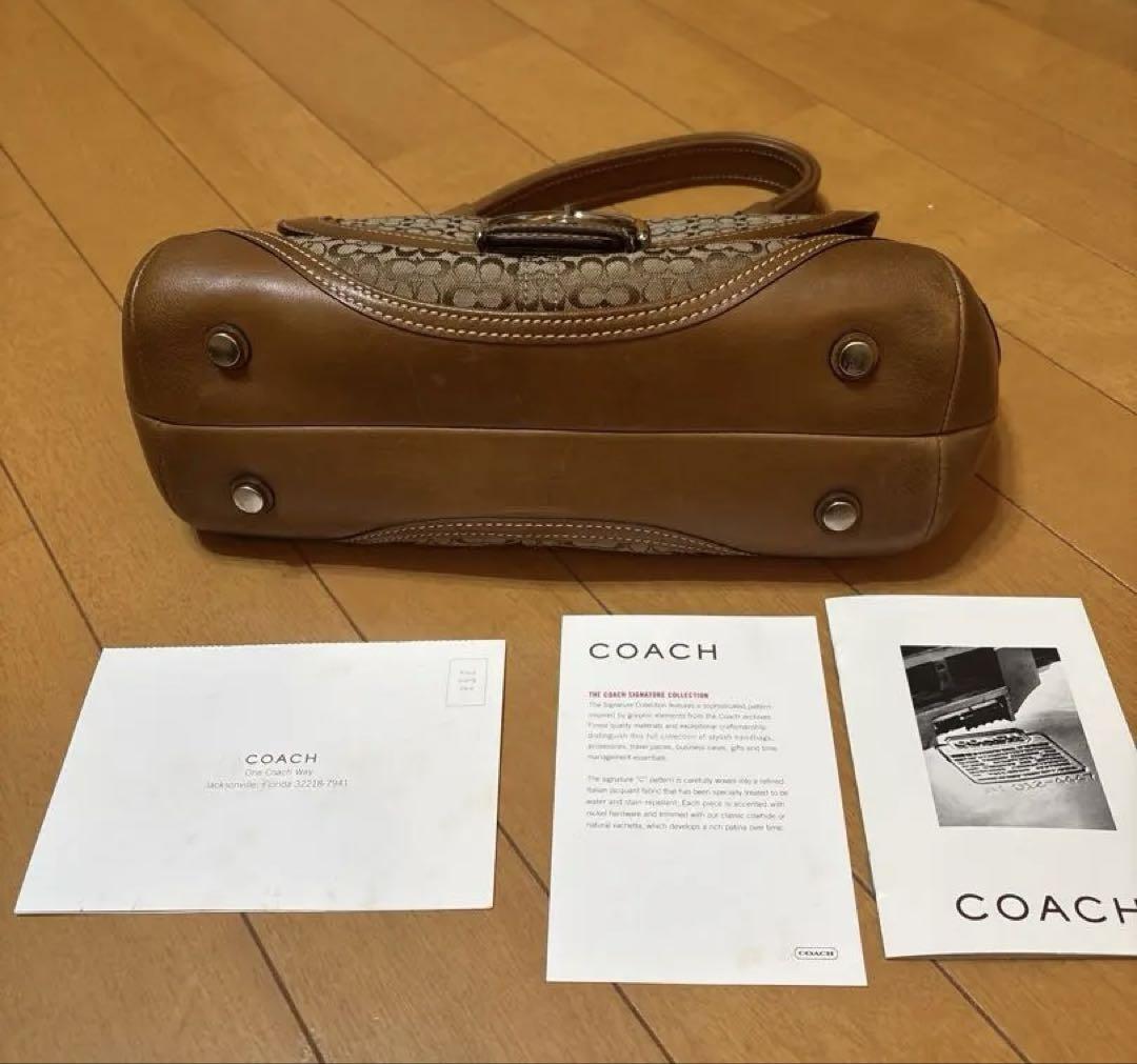 COACH ブラウンモノグラムハンドバッグ N9D04J-7078