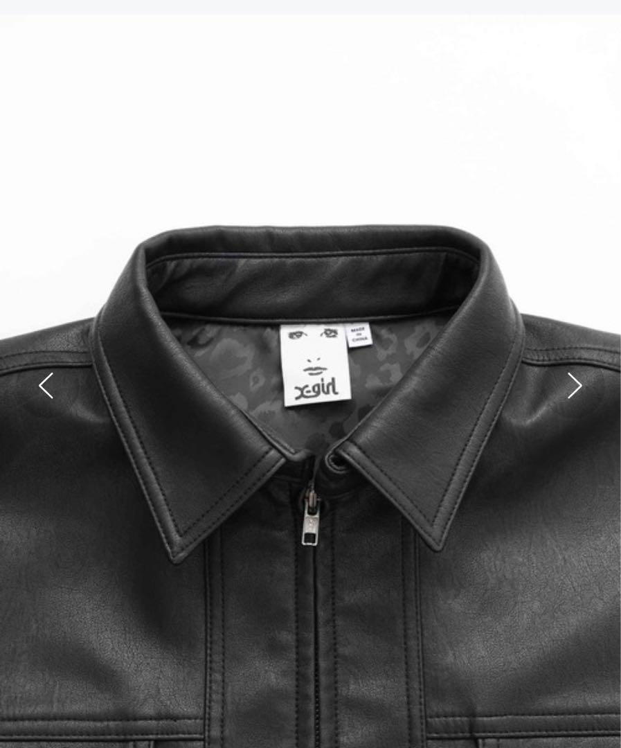 ジャケット・アウター X-girl FAUX LEATHER OVERSIZED JACKET